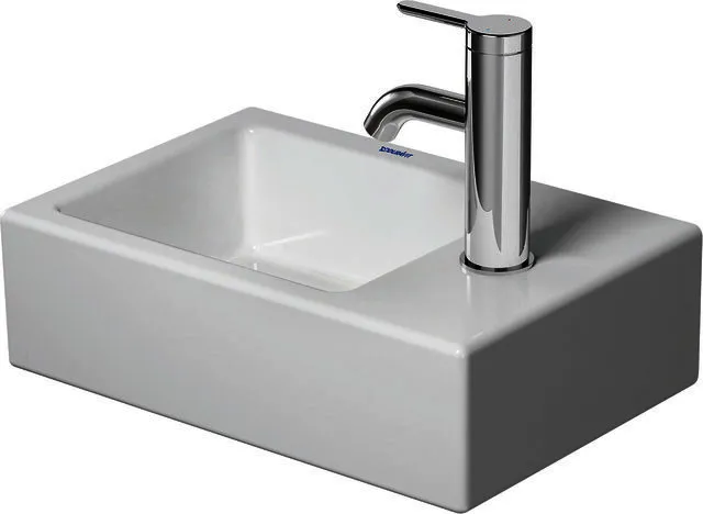 Duravit Möbelhandwaschbecken 380mm, Weiß o. ÜL, mit HLB, HL rechts, Bef.inkl.,WG
