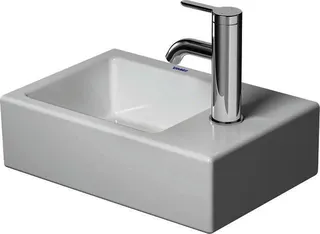DU Möbelhandwaschbecken 380mm, Weiß o. ÜL, mit HLB, HL re, Bef.inkl.,WG