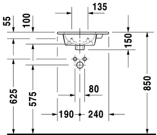 Duravit Möbelhandwaschbecken ME by Starck 430mm,m.ÜL,m.HLB r,1 HL,weiß seidenmatt – Bild 4