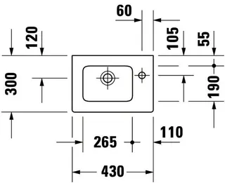 Duravit Möbelhandwaschbecken ME by Starck 430 mm,o.ÜL,m.HLB r.,1 HL,weiß – Bild 4