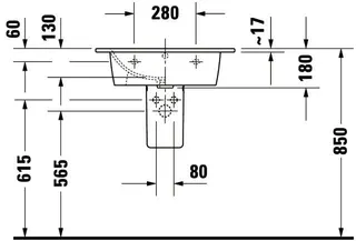 Duravit Möbelwaschtisch 630mm ME by Starck Weiss Seidenmatt, m.ÜL, m.HLB, 1 HL – Bild 4