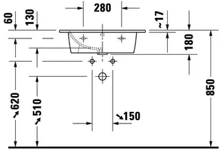 Duravit Möbelwaschtisch ME by Starck 630 mm m. ÜL, m. HLB, o.HL, weiß – Bild 4