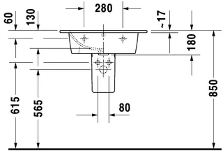 Duravit Möbelwaschtisch 630mm ME by Starck Weiss Seidenmatt, m.ÜL, m.HLB, o.HL – Bild 2