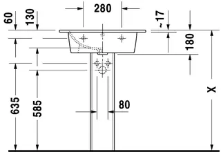 Duravit Möbelwaschtisch 630mm ME by Starck Weiss Seidenmatt, m.ÜL, m.HLB, o.HL – Bild 5
