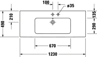 Duravit Möbelwaschtisch ME by Starck 1230 mm m. ÜL, m. HLB, o.HL, weiß – Bild 3