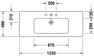 Duravit Möbelwaschtisch ME by Starck 1230mm Weiss Seidenmatt,m.ÜL,m.HLB,o.HL – Bild 2