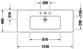 Duravit Möbelwaschtisch ME by Starck 1230 mm m. ÜL, m. HLB, o.HL, weiß – Bild 2