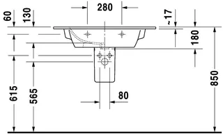 Duravit Möbelwaschtisch ME by Starck 830mm Weiss Seidenmatt, m.ÜL, m.HLB, 1 HL, – Bild 4