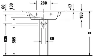 Duravit Möbelwaschtisch ME by Starck 830 mm mit ÜL, mit HLB, o.HL, weiß – Bild 5
