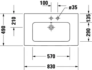 Duravit Möbelwaschtisch ME by Starck 830mm Weiss Seidenmatt,m.ÜL,m.HLB,o.HL – Bild 5