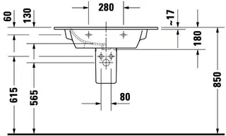 Duravit Möbelwaschtisch ME by Starck 830mm Weiss Seidenmatt,m.ÜL,m.HLB,o.HL – Bild 2