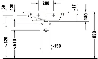 Duravit Möbelwaschtisch ME by Starck 830 mm mit ÜL, mit HLB, o.HL, weiß – Bild 4