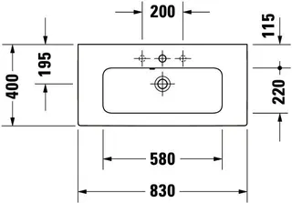 Duravit MWT compact ME by Starck 830mm mit ÜL, mit HLB, 1 HL, weiß – Bild 5