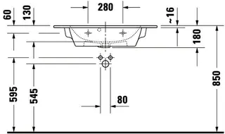 Duravit MWT compact ME by Starck 830mm mit ÜL, mit HLB, o.HL, weiß – Bild 4