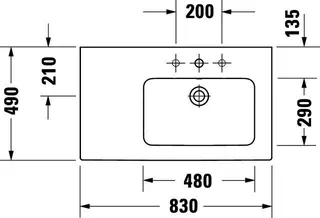 Duravit MWT ME by Starck 830mm, Weiß mit ÜL, mit HLB, o.HL, Becken rechts – Bild 5