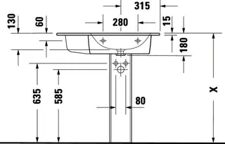 Duravit MWT ME by Starck 830mm Weiß Seiden- matt,m.ÜL,m.HLB,o.HL, Becken rechts, WG – Bild 5