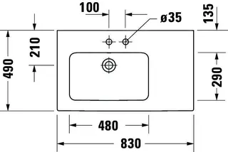 Duravit MWT ME by Starck 830mm, Weiß mit ÜL, mit HLB, 1 HL, Becken links – Bild 5