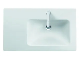 Duravit MWT ME by Starck 830mm, Weiß mit ÜL, mit HLB, 1 HL, Becken rechts