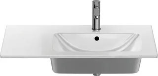 Duravit MWT ME by Starck 830mm, Weiß mit ÜL, mit HLB, 1 HL, Becken rechts,WG