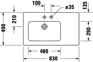 Duravit MWT ME by Starck 830mm, Weiß mit ÜL, mit HLB, o.HL, Becken links, WG – Bild 3