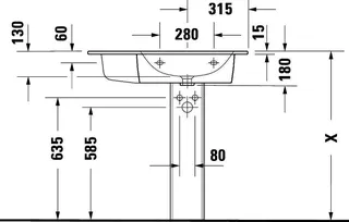 Duravit MWT ME by Starck 830mm, Weiß mit ÜL, mit HLB, o.HL, Becken rechts – Bild 4
