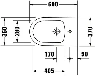 Duravit Stand-Bidet 600mm ME by Starck Weiß Seidenmatt, m. HL, m. HLB, 1 HL, BTW – Bild 3