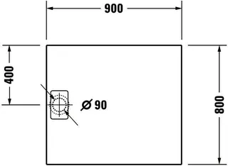 Duravit Stonetto Duschw. R.Ek 900x800x50mm, Mineralguss, Weiß Matt – Bild 2