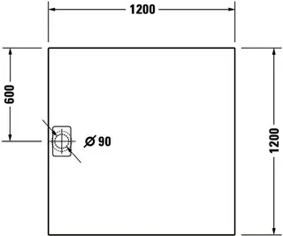 Duravit Stonetto Duschwanne 1200x1200x50mm Mineralguss, Anthrazit Matt – Bild 2