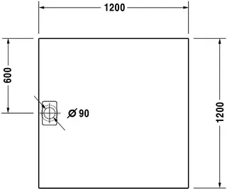 Duravit Stonetto Duschwanne 1200x1200x50mm Mineralguss, Anthrazit Matt – Bild 4