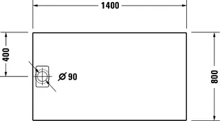 Duravit Stonetto Duschwanne 1400x800x50mm Mineralguss, Anthrazit Matt – Bild 3