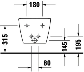 Duravit Wand-Bidet ME by Starck 480 mm mit ÜL, mit HLB, 1 HL, weiß – Bild 5