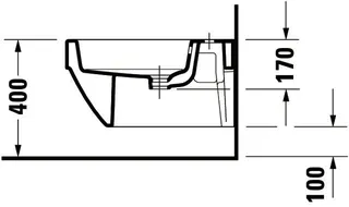 Duravit Wandbidet Vero Air 570mm weiß, WG m.ÜL, m.HLB, 1.HL, Durafix inkl. – Bild 3