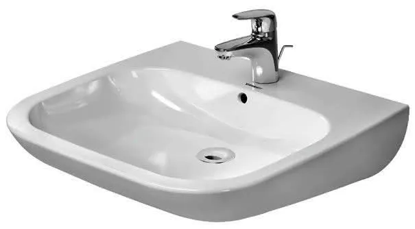 Duravit Waschtisch D-Code Vital 600 mm mit ÜL, mit HLB, 1 HL, weiß