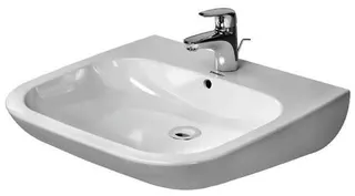 Duravit Waschtisch D-Code Vital 600 mm mit ÜL, mit HLB, 1 HL, weiß