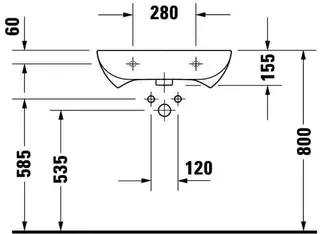 Duravit Waschtisch D-Code Vital 600 mm mit ÜL, mit HLB, 1 HL, weiß – Bild 4
