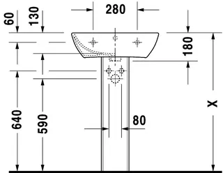 Duravit Waschtisch ME by Starck 550mm, Weiß Seidenmatt, m.ÜL, m.HLB, 1 HL – Bild 5