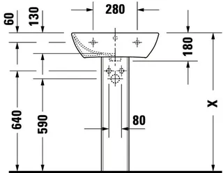 Duravit Waschtisch ME by Starck 550mm, Weiß Seidenmatt, m.ÜL, m.HLB, 1 HL, WG – Bild 5