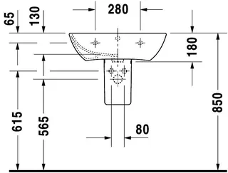 Duravit Waschtisch ME by Starck 600mm Weiß Seidenmatt, m.ÜL, m.HLB, 1 HL, WG – Bild 4