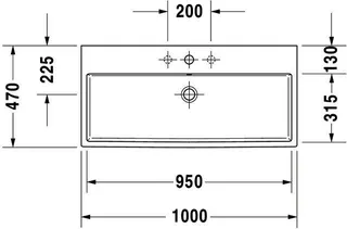 Duravit Waschtisch Vero Air 1000 mm m.ÜL, m.HLB, 1 HL mitte, geschl,. weiß – Bild 5