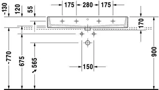 Duravit Waschtisch Vero Air 1000 mm o.ÜL, m.HLB, 1 HL mitte, geschl., weiß – Bild 5
