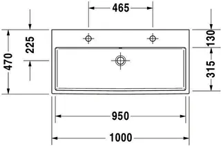 Duravit Waschtisch Vero Air 1000 mm m.ÜL,m.HLB,2 HL,1 Becken,geschl.,weiß – Bild 5