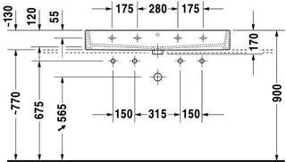 Duravit Waschtisch Vero Air 1000 mm m.ÜL,m.HLB,2 HL,1 Becken,geschl.,weiß,WG – Bild 5