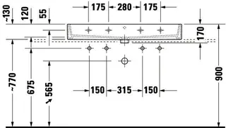 Duravit Waschtisch Vero Air 1000 mm o.ÜL,m.HLB,2 HL,1 Becken,geschl.,weiß – Bild 5
