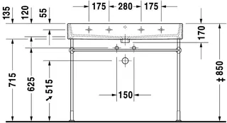 Duravit Waschtisch Vero Air 1000mm, Weiß mit ÜL, mit HLB, ohne HL – Bild 5