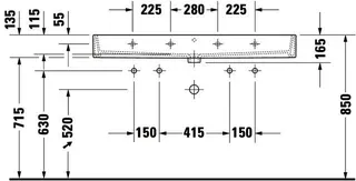 Duravit Waschtisch Vero Air 1200 mm o.ÜL, m.HLB, 2 HL, 1 Becken, weiß – Bild 4