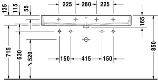 Duravit Waschtisch Vero Air 1200 mm m.ÜL, m.HLB, 2 HL, 1 Becken, weiß, WG – Bild 5