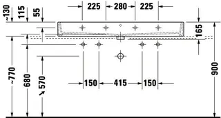 Duravit Waschtisch Vero Air 1200 mm m.ÜL,m.HLB,2 HL,1 Becken,geschl.,weiß – Bild 3