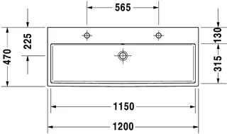 Duravit Waschtisch Vero Air 1200 mm o.ÜL, m.HLB, 2 HL, 1 Becken, weiß – Bild 3