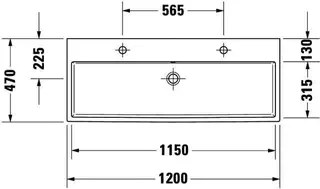 Duravit Waschtisch Vero Air 1200 mm m.ÜL,m.HLB,2 HL,1 Becken,geschl.,weiß – Bild 5