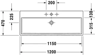 Duravit Waschtisch Vero Air 1200 mm m.ÜL,m.HLB,ohne HL,geschl.,weiß – Bild 4